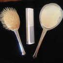 1950's hand painted enamelled chrome dressing table set