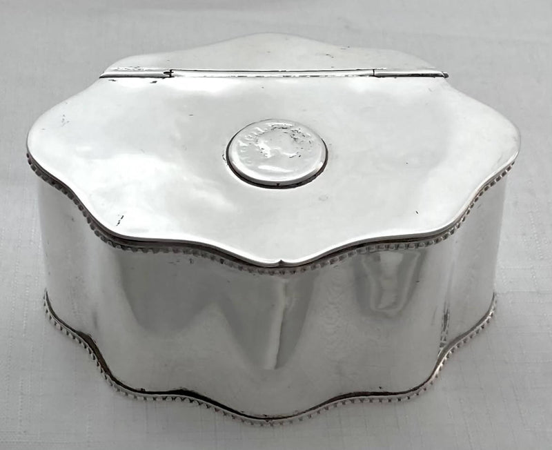 Georgian, George III, Coin Inset Old Sheffield Plate, Tea Caddy, circa 1790.