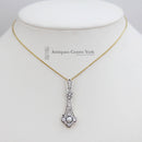 Edwardian 18ct Gold & Platinum Diamond & Pearl Pendant