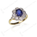 18ct Sapphire & Diamond Oval Cluster Ring