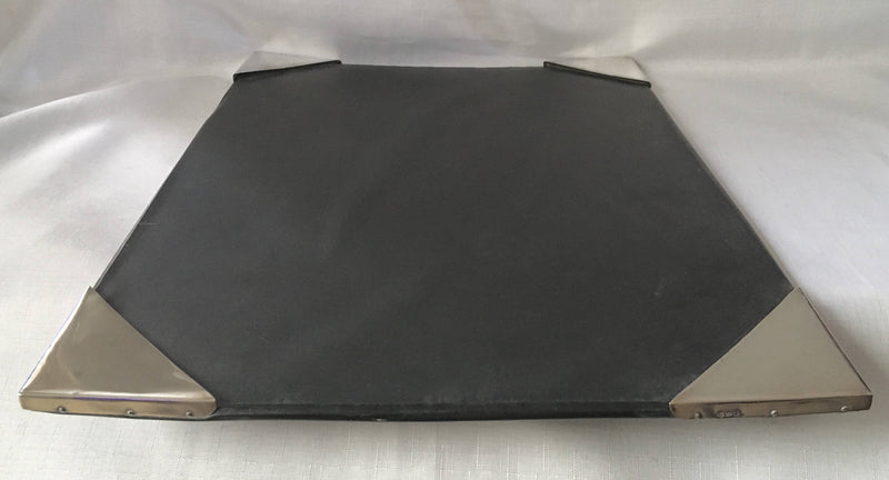 Rare Maltese Roman standard 917 silver desk blotting sheet holder.