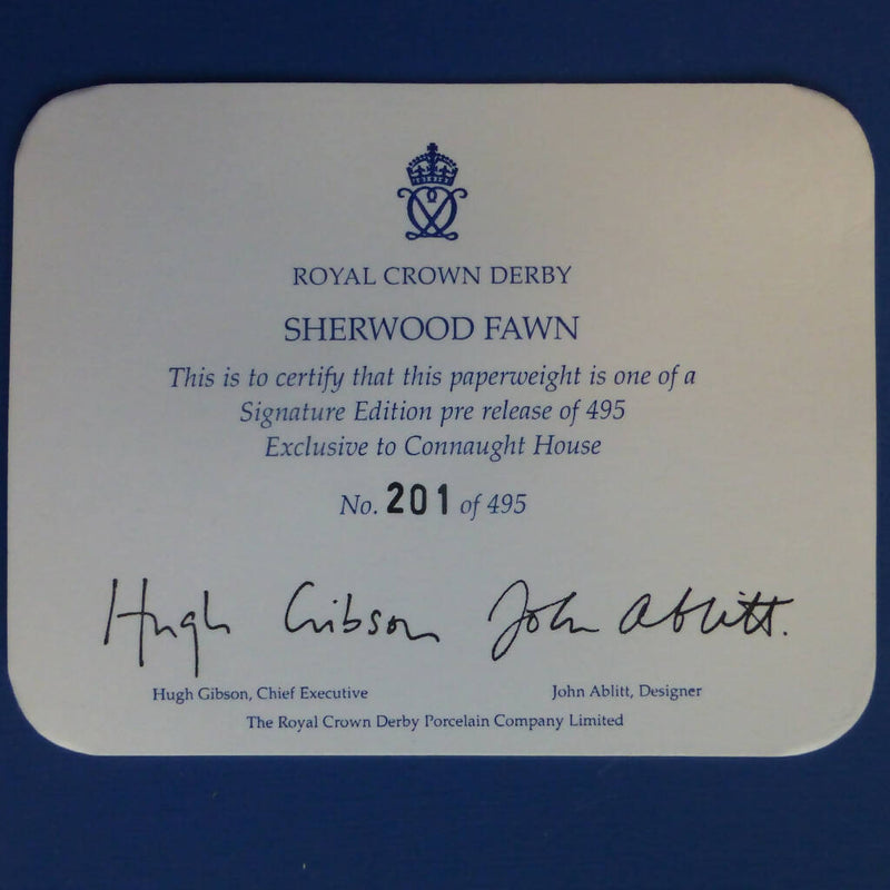 Royal Crown Derby Signature Pre-Release Paperweight - Sherwood Fawn (Boxed)