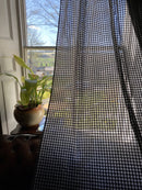Striking contemporary Houndstooth Black Cotton madras Lace Curtain Panel 66”/120"