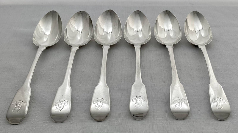 Georgian, George III, Set of Six Silver Tablespoons. London 1812, Eley, Fearn & Chawner. 13.5 troy ounces.