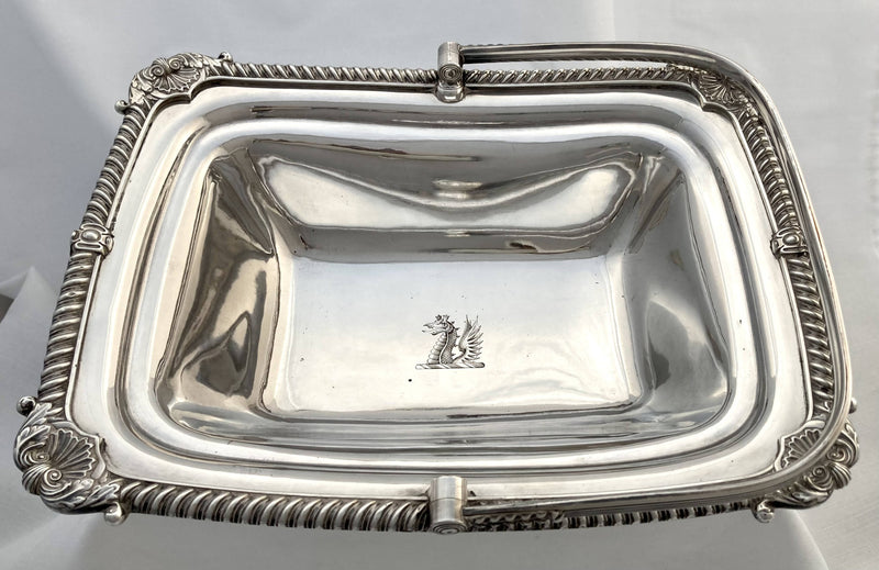 Georgian, George IV, Old Sheffield Plate Crested Basket, circa 1820.