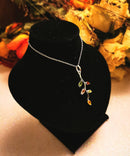 New Rainbow Tourmaline Sterling Silver Pendant Necklace - 18"