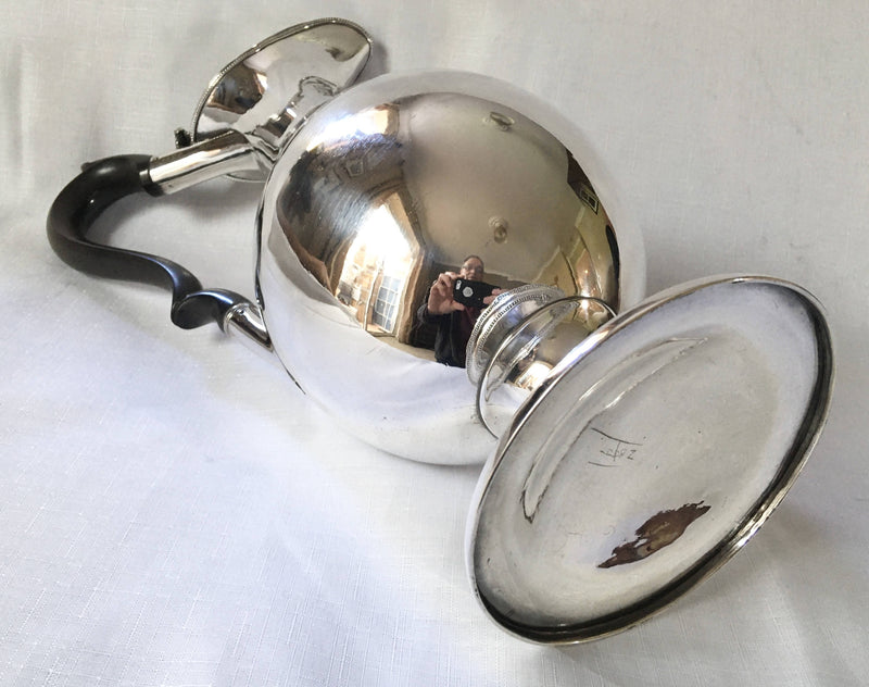 Large, early 19th century, silver plated wine jug of baluster form.