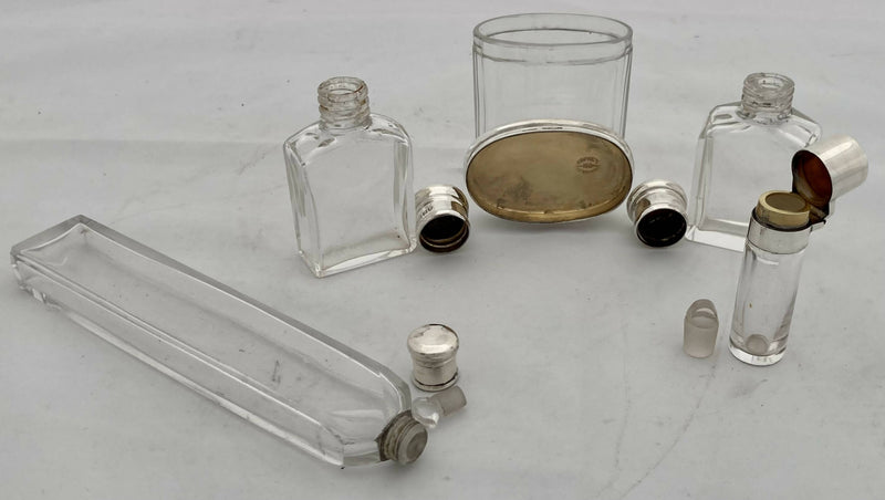 Edwardian Morocco Leather Vanity Case with Silver Fittings. London 1907 Charles Asprey & George Asprey.