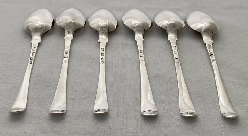 Georgian, George III, Set of Six Silver Tablespoons. London 1770 Richard Redrick. 13.2 troy ounces.