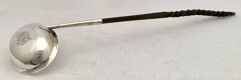 Georgian, George III, silver toddy ladle with baleen twist handle. London 1805.