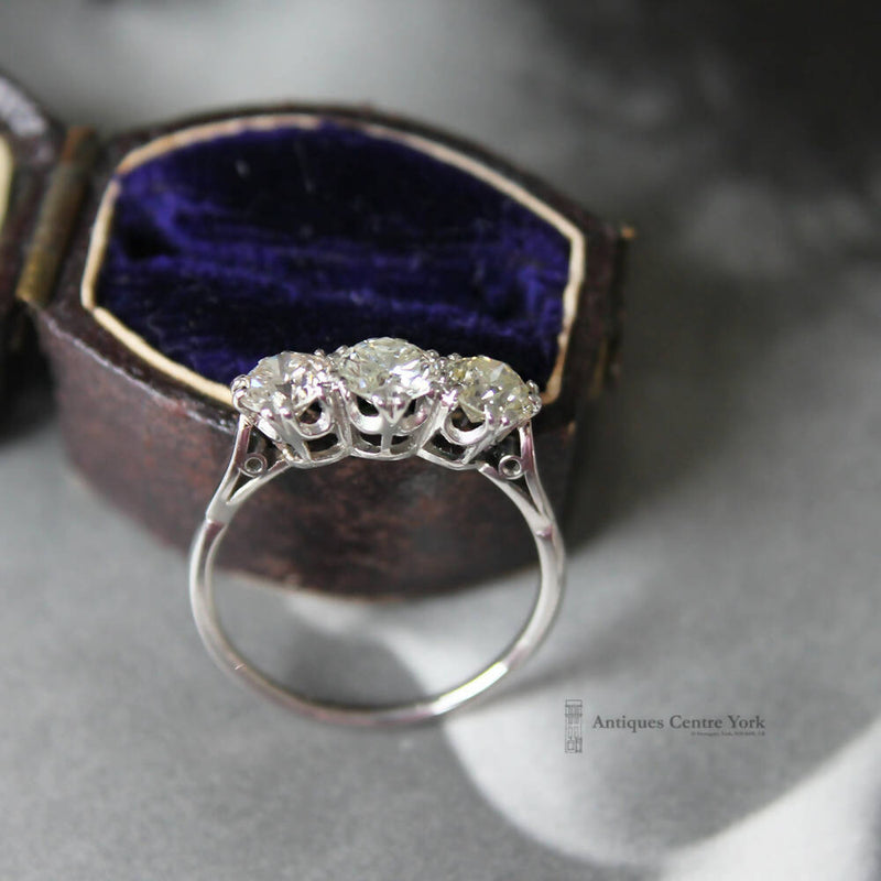 Platinum & Diamond Three Stone Ring 1.15cts
