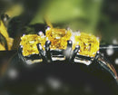 New Yellow Sapphire Trilogy Sterling Silver Ring - Size V