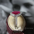 Art Deco Style 18ct White Gold Ruby & Diamond Cluster