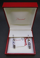 Baccarat crystal and silver earrings