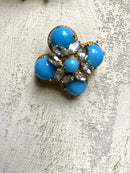 Vintage 1968 Christian Dior Cabochon & Rhinestone Brooch, rare collectible