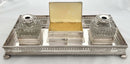 Georgian Old Sheffield Plate Large Gallery Desk Stand, circa 1820.