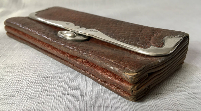 Art Nouveau silver mounted leather purse, retailed by J.W. Allen, The Strand, London. London 1900 Franz Schiebner.
