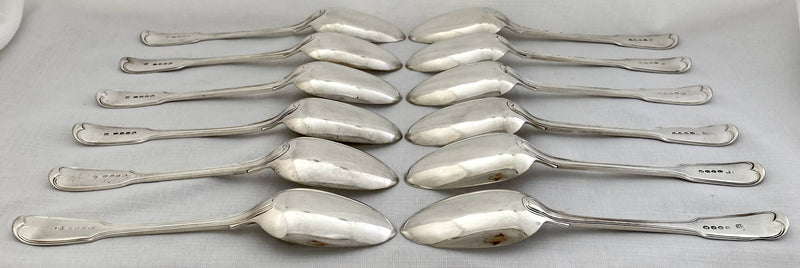 Georgian, George III, Twelve Silver Tablespoons. Crested for William Duncombe 2nd Baron Feversham. 32.8 troy ounces.