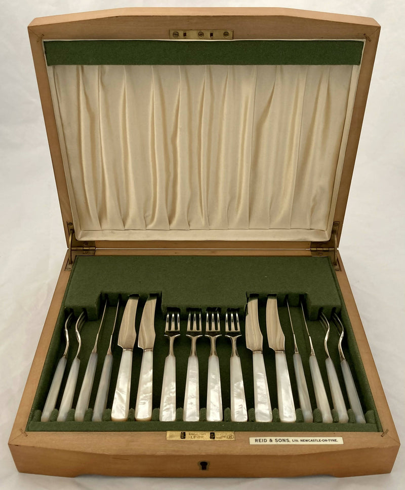 George VI Silver Hors d'Oeuvres Service for Eight. Sheffield 1939 Reid & Sons Ltd.