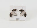 Silver, Mother of Pearl & Leopard Jasper Agate Ear Studs