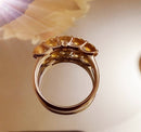 New Yellow Sapphire and Natural Cambodian Zircon Ring (Size T)