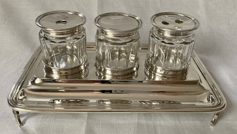 William IV Silver Inkstand. London 1834 Joseph Angell I & John Angell I. 13 troy ounces.