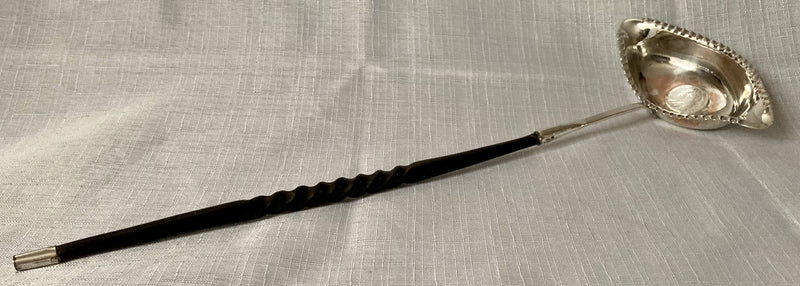 Sheffield Plated Toddy Ladle with inset George II 1757 Silver Sixpence.
