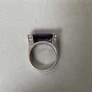 Art Deco style silver and CZ ring