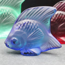 New Lalique: Sapphire blue fish seal/sculpture