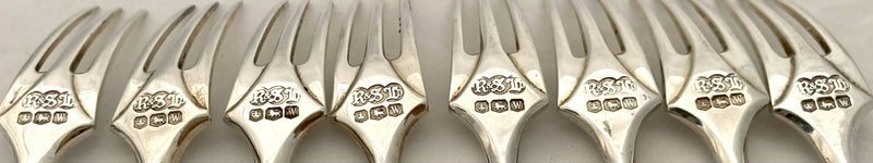 George VI Silver Hors d'Oeuvres Service for Eight. Sheffield 1939 Reid & Sons Ltd.