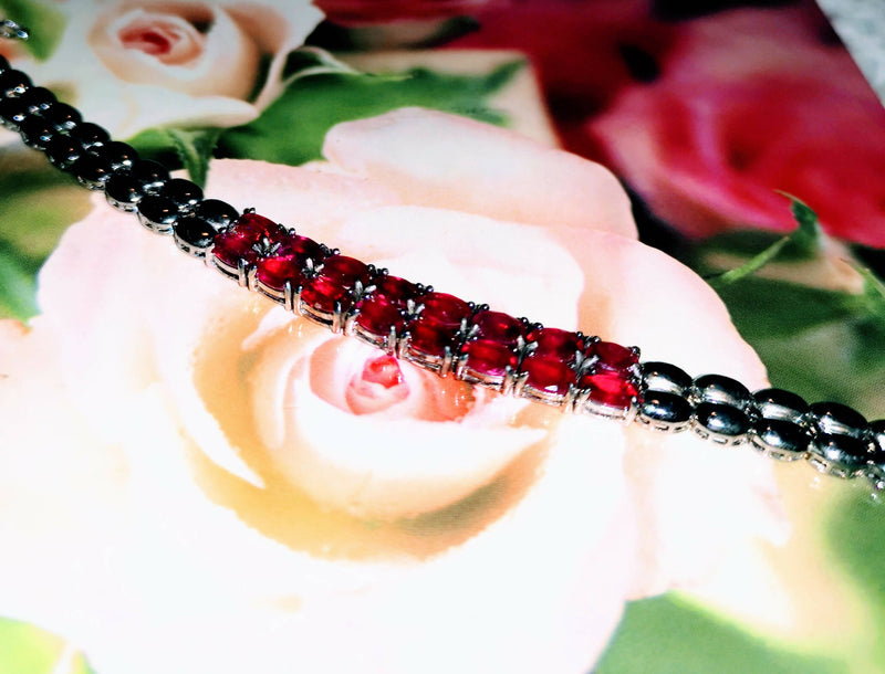 New Sterling Silver Ruby Bracelet