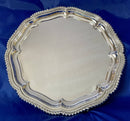 Early 20th Century Large Silver Plated Salver on Four Scroll Feet.