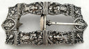 Large Figural Relief Wilhelmina Dutch Silver Buckle. 833 Standard 1908. 2.9 troy ounces.