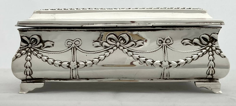 Edwardian Silver Box of Bombe Form. Birmingham 1908 Henry Matthews.