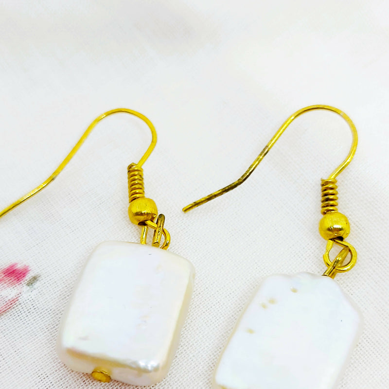 Gold Plated Baroque Pearl Earrings