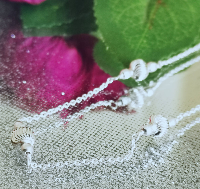 New Sterling Silver Station Necklace - Size 18