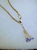 New Tanzanite Sterling Silver Tassel Bracelet - 7.5"