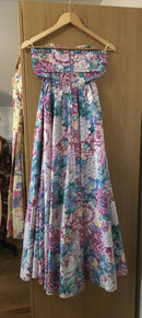 Vintage Laura Ashley Strapless Floral Tea Dress