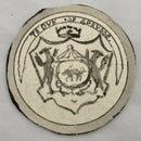 19th Century Boxwood Counter Box Enclosing Nine Armorial Watercolour Roundels.