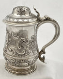 Georgian, George II, silver lidded tankard. London 1759 Robert Albin Cox. 24 troy ounces.