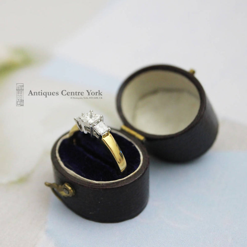 18ct Princess Cut Diamond 0.54ct 3 Stone Ring
