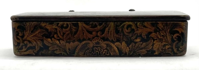 A Napoleon Bonaparte Penwork Snuff Box, circa 1830.