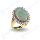 18ct Opal & Diamond Oval Cluster Ring