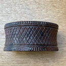 19thc lignum vitae ink well