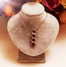 New 925 Sterling Silver Garnet Pendant Necklace