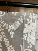 Scottish Madras Panel Remnant Semi Finished with Ornamental Floral Vase design in White 67” / 37”