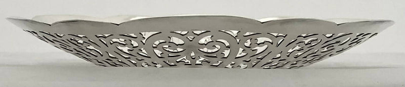 Elizabeth II Pierced Silver Dish. Birmingham 1960 Lancelott & Hall Ltd. 3.3 troy ounces.