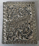 Edwardian silver mounted, Morocco leather and watermarked silk telegrams folder. Birmingham 1903 Synyer & Beddoes.