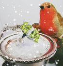 New Peridot 925 Sterling Silver Ring with Platinum Overlay Ring (Size N/O)