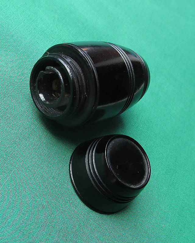Lignum Vitae Barrel Shaped Travelling Inkwell/Ring Turned Decoration